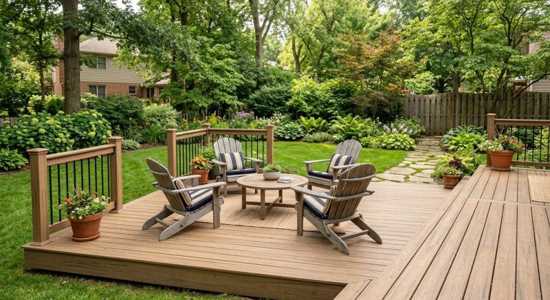 Ground Level Deck Construction in Framingham, MA